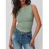 imageTrendy Queen Women Going Out Summer Tank Tops Spring Casual Basic Cute 2026 Sleeveless Shirt Vacation Fashion Outfit ClothesGreen