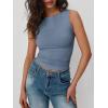 imageTrendy Queen Women Going Out Summer Tank Tops Spring Casual Basic Cute 2026 Sleeveless Shirt Vacation Fashion Outfit ClothesHaze Blue