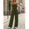 imageTrendy Queen Womens 2 Piece Lounge Set Spring Outfits  Camisole Top amp Wide Leg PantsArmy Green