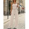 imageTrendy Queen Womens 2 Piece Lounge Set Spring Outfits  Camisole Top amp Wide Leg PantsBeige