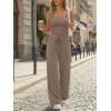 imageTrendy Queen Womens 2 Piece Lounge Set Spring Outfits  Camisole Top amp Wide Leg PantsMocha