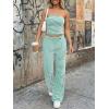 imageTrendy Queen Womens 2 Piece Lounge Sets Matching Summer Beach Vacation Outfits 2026 Striped Tube Tops Pants Travel ClothesGreenwhite