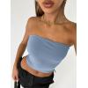 imageTrendy Queen Womens 3 Pack Tube Tops Crop Going Out Strapless Basic Backless Bandeau Bra Summer Outfits 2026Black white light Blue