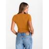 imageTrendy Queen Womens Boat Neck Short Sleeve TShirts Fitted Compression Summer Y2k Basic Tops 2026 Spring Outfits ClothesGolden Ochre
