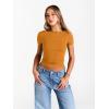 imageTrendy Queen Womens Boat Neck Short Sleeve TShirts Fitted Compression Summer Y2k Basic Tops 2026 Spring Outfits ClothesGolden Ochre