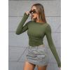 imageTrendy Queen Womens Boat Neck Tops Long Sleeve Shirts Casual Fitted Tee Shirts Solid Color Fall Basic Clothes 2026Armygreen