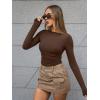 imageTrendy Queen Womens Boat Neck Tops Long Sleeve Shirts Casual Fitted Tee Shirts Solid Color Fall Basic Clothes 2026Chocolatebrown