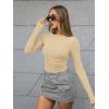 imageTrendy Queen Womens Boat Neck Tops Long Sleeve Shirts Casual Fitted Tee Shirts Solid Color Fall Basic Clothes 2026Khaki