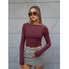 imageTrendy Queen Womens Boat Neck Tops Long Sleeve Shirts Casual Fitted Tee Shirts Solid Color Fall Basic Clothes 2026Winered