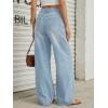 imageTrendy Queen Womens High Waisted Wide Leg Flare Jeans Stretch Comfort Baggy Denim PantsLight Blue