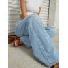 imageTrendy Queen Womens High Waisted Wide Leg Flare Jeans Stretch Comfort Baggy Denim PantsLight Blue