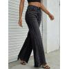 imageTrendy Queen Womens High Waisted Wide Leg Jeans Stretchy Straight Leg Baggy Denim PantsBlack