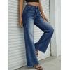 imageTrendy Queen Womens High Waisted Wide Leg Jeans Stretchy Straight Leg Baggy Denim PantsDeep Blue