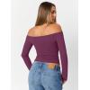 imageTrendy Queen Womens Long Sleeve Off The Shoulder Tops Going Out Cute Basic Y2K Fall Fashion 2026 Outfits ClothesPurple
