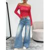 imageTrendy Queen Womens Long Sleeve Off The Shoulder Tops Going Out Cute Basic Y2K Fall Fashion 2026 Outfits ClothesRed Heart
