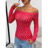 imageTrendy Queen Womens Long Sleeve Off The Shoulder Tops Going Out Cute Basic Y2K Fall Fashion 2026 Outfits ClothesRed Heart