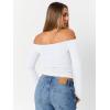 imageTrendy Queen Womens Long Sleeve Off The Shoulder Tops Going Out Cute Basic Y2K Fall Fashion 2026 Outfits ClothesWhite
