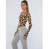 imageTrendy Queen Womens Long Sleeve Shirts Crop Tops Fall Fashion Solid Square Neck Going Out Basics Tees Y2k ClothesBlack Leopard