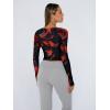 imageTrendy Queen Womens Long Sleeve Shirts Crop Tops Fall Fashion Solid Square Neck Going Out Basics Tees Y2k ClothesFlame