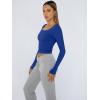 imageTrendy Queen Womens Long Sleeve Shirts Crop Tops Fall Fashion Solid Square Neck Going Out Basics Tees Y2k ClothesRoyal Blue