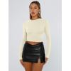 imageTrendy Queen Womens Long Sleeve T Shirts Fall Fashion 2026 Basic Crop Tops Going Out Outfits Y2k ClothesApricot