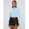 imageTrendy Queen Womens Long Sleeve T Shirts Fall Fashion 2026 Basic Crop Tops Going Out Outfits Y2k ClothesBaby Blue