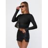 imageTrendy Queen Womens Long Sleeve T Shirts Fall Fashion 2026 Basic Crop Tops Going Out Outfits Y2k ClothesBlack