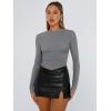 imageTrendy Queen Womens Long Sleeve T Shirts Fall Fashion 2026 Basic Crop Tops Going Out Outfits Y2k ClothesBlack Grey
