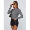imageTrendy Queen Womens Long Sleeve T Shirts Fall Fashion 2026 Basic Crop Tops Going Out Outfits Y2k ClothesBlack Grey