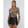 imageTrendy Queen Womens Long Sleeve T Shirts Fall Fashion 2026 Basic Crop Tops Going Out Outfits Y2k ClothesBlack Leopard