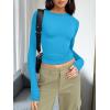 imageTrendy Queen Womens Long Sleeve T Shirts Fall Fashion 2026 Basic Crop Tops Going Out Outfits Y2k ClothesBlue