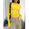 imageTrendy Queen Womens Long Sleeve T Shirts Fall Fashion 2026 Basic Crop Tops Going Out Outfits Y2k ClothesBright Yellow