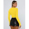 imageTrendy Queen Womens Long Sleeve T Shirts Fall Fashion 2026 Basic Crop Tops Going Out Outfits Y2k ClothesBright Yellow