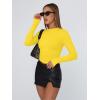 imageTrendy Queen Womens Long Sleeve T Shirts Fall Fashion 2026 Basic Crop Tops Going Out Outfits Y2k ClothesBright Yellow