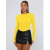 imageTrendy Queen Womens Long Sleeve T Shirts Fall Fashion 2026 Basic Crop Tops Going Out Outfits Y2k ClothesBright Yellow