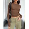 imageTrendy Queen Womens Long Sleeve T Shirts Fall Fashion 2026 Basic Crop Tops Going Out Outfits Y2k ClothesBrown