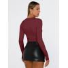 imageTrendy Queen Womens Long Sleeve T Shirts Fall Fashion 2026 Basic Crop Tops Going Out Outfits Y2k ClothesBurgundy