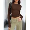 imageTrendy Queen Womens Long Sleeve T Shirts Fall Fashion 2026 Basic Crop Tops Going Out Outfits Y2k ClothesChocolate