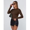 imageTrendy Queen Womens Long Sleeve T Shirts Fall Fashion 2026 Basic Crop Tops Going Out Outfits Y2k ClothesChocolate