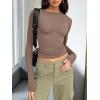 imageTrendy Queen Womens Long Sleeve T Shirts Fall Fashion 2026 Basic Crop Tops Going Out Outfits Y2k ClothesCoffee Grey
