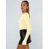imageTrendy Queen Womens Long Sleeve T Shirts Fall Fashion 2026 Basic Crop Tops Going Out Outfits Y2k ClothesCreamy Yellow