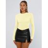 imageTrendy Queen Womens Long Sleeve T Shirts Fall Fashion 2026 Basic Crop Tops Going Out Outfits Y2k ClothesCreamy Yellow