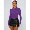 imageTrendy Queen Womens Long Sleeve T Shirts Fall Fashion 2026 Basic Crop Tops Going Out Outfits Y2k ClothesDark Purple