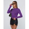 imageTrendy Queen Womens Long Sleeve T Shirts Fall Fashion 2026 Basic Crop Tops Going Out Outfits Y2k ClothesDark Purple