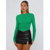 imageTrendy Queen Womens Long Sleeve T Shirts Fall Fashion 2026 Basic Crop Tops Going Out Outfits Y2k ClothesGreen