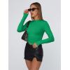 imageTrendy Queen Womens Long Sleeve T Shirts Fall Fashion 2026 Basic Crop Tops Going Out Outfits Y2k ClothesGreen