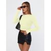 imageTrendy Queen Womens Long Sleeve T Shirts Fall Fashion 2026 Basic Crop Tops Going Out Outfits Y2k ClothesLemon Yellow
