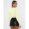 imageTrendy Queen Womens Long Sleeve T Shirts Fall Fashion 2026 Basic Crop Tops Going Out Outfits Y2k ClothesLemon Yellow