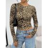 imageTrendy Queen Womens Long Sleeve T Shirts Fall Fashion 2026 Basic Crop Tops Going Out Outfits Y2k ClothesLeopard
