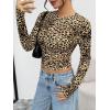 imageTrendy Queen Womens Long Sleeve T Shirts Fall Fashion 2026 Basic Crop Tops Going Out Outfits Y2k ClothesLeopard